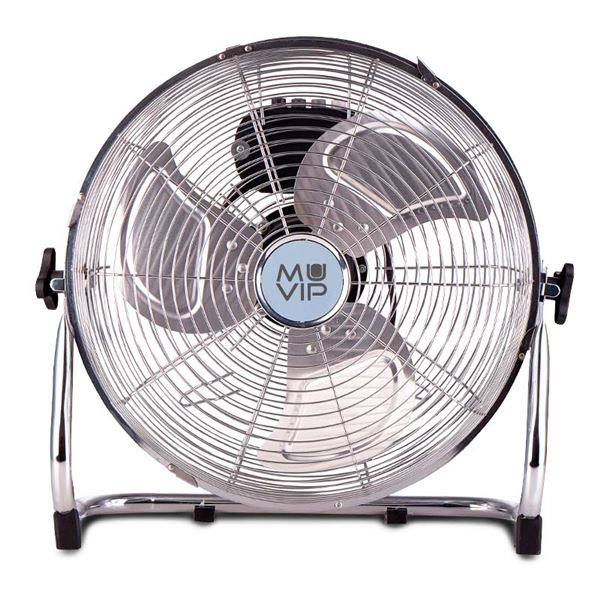 Muvip Ventilador Industrial de Suelo - 100W - 3 Velocidades - Color Plata