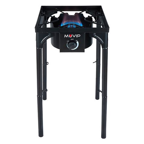 Muvip MV0633 Fogon de Gas Alta Potencia - Quemador de Hierro Fundido - Potencia 4,6kW - Estructura Reforzada - Llave de Regulacion de Gas - Proteccion de Llama Contra el Viento - Color Negro Muvip MV0633 Fogon de Gas Alta Potencia - Quemador de Hierro Fundido - Potencia 4,6kW - Estructura Reforzada - Llave de Regulacion de Gas - Proteccion de Llama Contra el Viento - Color Negro
