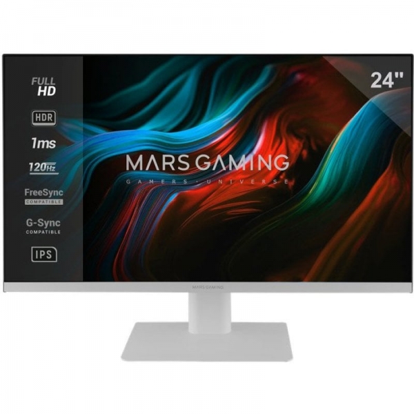 Mars Gaming MV-24 Monitor Gaming FAST-IPS - 24\" Full HD - 1ms - 120Hz - HDR10 - FreeSync y G-Sync - Conectividad HDMI/DP - Color Negro