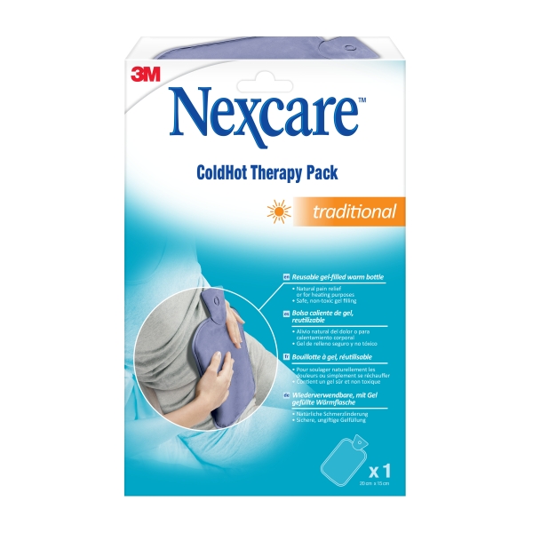 Nexcare Coldhot Therapy Bolsa Caliente de Gel - No Toxico - Acabado en Tela - Reutilizable - Color Azul Marino