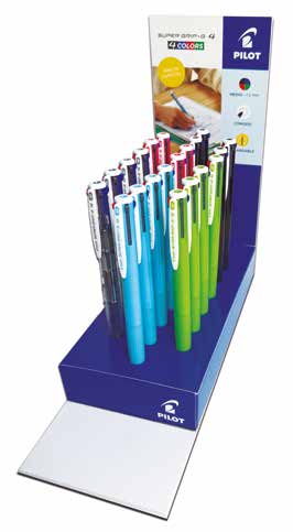 Pilot SuperGrip G 4 Colores Expositor con 20 Boligrafos de Bola Retractiles - Tinta con Base de Aceite - Cuerpo de Colores Surtidos Pilot SuperGrip G 4 Colores Expositor con 20 Boligrafos de Bola Retractiles - Tinta con Base de Aceite - Cuerpo de Colores Surtidos