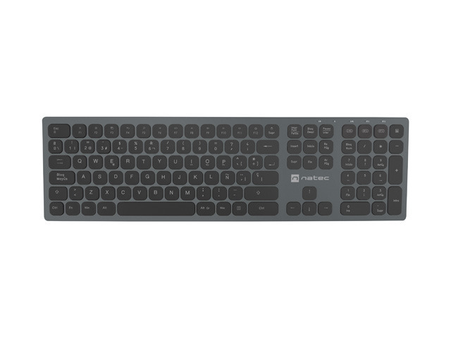 Natec Dolphin Teclado inalambrico Slim - Aluminio - Bluetooth + 2,4 Ghz - Switch X-Scissors - Color Negro Natec Dolphin Teclado inalambrico Slim - Aluminio - Bluetooth + 2,4 Ghz - Switch X-Scissors - Color Negro