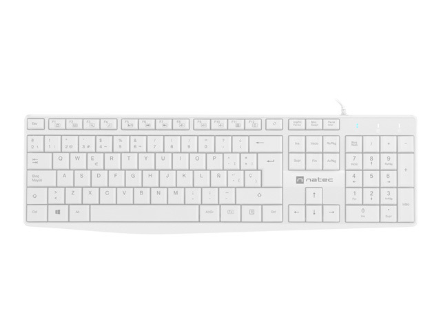 Natec Nautilus Teclado Multimedia USB - 106 Teclas Membrana - Resistente a Salpicaduras - Color Blanco Natec Nautilus Teclado Multimedia USB - 106 Teclas Membrana - Resistente a Salpicaduras - Color Blanco