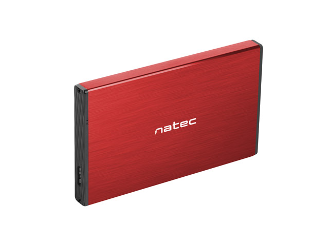 Natec Rhino GO Caja Externa para Discos HDD/SSD SATA 2.5\" - USB 3.0 - Compatible con Discos de Hasta 4TB - Plug and Play - Color Rojo
