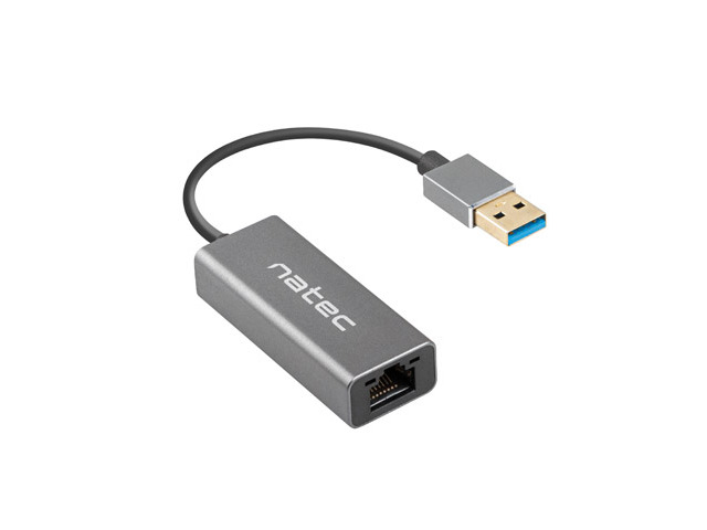 Natec Cricket Adaptador de Red Ethernet USB 3.0 a RJ45 1GB - Transferencia de Datos Rapida y Fiable - Color Gris Natec Cricket Adaptador de Red Ethernet USB 3.0 a RJ45 1GB - Transferencia de Datos Rapida y Fiable - Color Gris