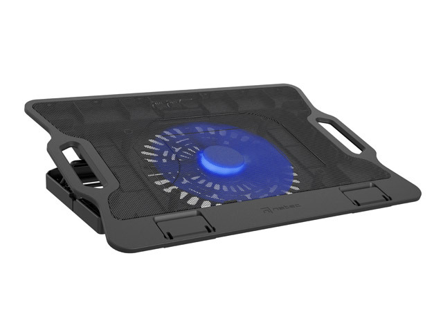 Natec Dipper 2 Base Refrigeradora para Portatil de 17.3\" - Gran Ventilador de 180 mm - Control de Velocidad - Iluminacion Led - Hub de 2 Puertos USB-A - Color Negro