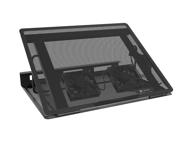 Natec Tern 2 Base Refrigeradora para Portatil de 17.3\" - 2 Ventiladores Magneticos de 80 mm - Control de Velocidad - Solida Construccion Metalica - Color Negro