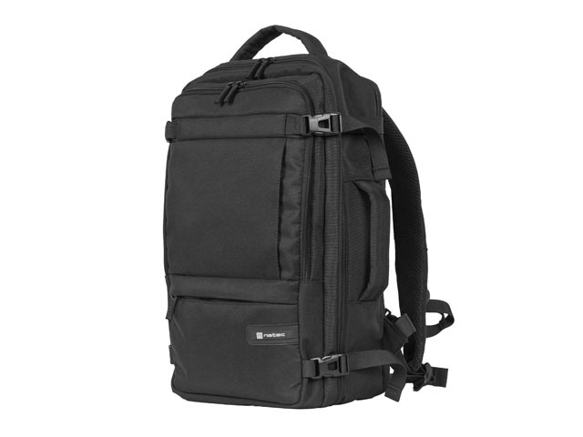 Natec Camel Lite Mochila de Viaje 2 en 1 para Portatiles de 15.6\" - Equipaje de Mano de 19 Litros - Color Negro