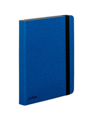 Nilox Funda Universal para Tablet hasta 10.1\" con Teclado Micro USB - Adaptador USB-C - Sistema Antiapertura - Color Azul
