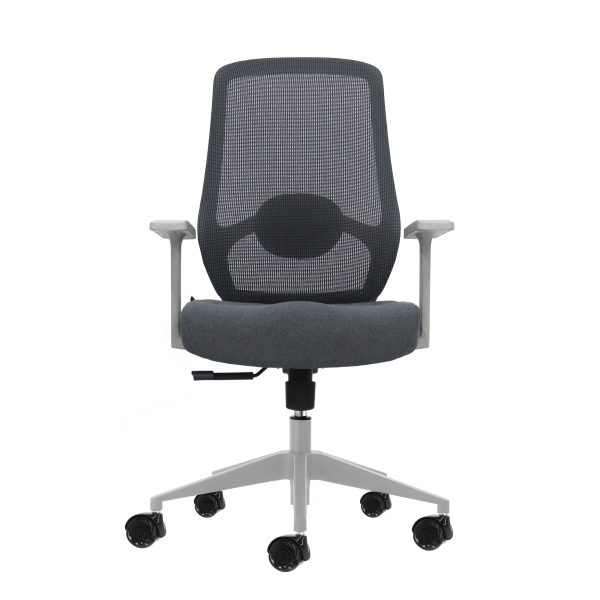 Oqonos Cherg 003 Silla de Oficina Ergonomica con Soporte Lumbar Ajustable en Altura y Profundidad, Respaldo de Malla Transpirable, Reposabrazos Fijos, Asiento Ergonomico Moldeado y Ruedas de Silicona - Gris Oqonos Cherg 003 Silla de Oficina Ergonomica con Soporte Lumbar Ajustable en Altura y Profundidad, Respaldo de Malla Transpirable, Reposabrazos Fijos, Asiento Ergonomico Moldeado y Ruedas de Silicona - Gris