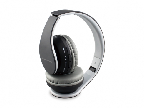 Conceptronic Parris 01 Auriculares Inalambricos Bluetooth 4.2 - Manos Libres - Entrada Auxiliar Jack de 3.5mm -Lector de Tarjeta MicroSD - 5 Horas de Autonomia - Negro
