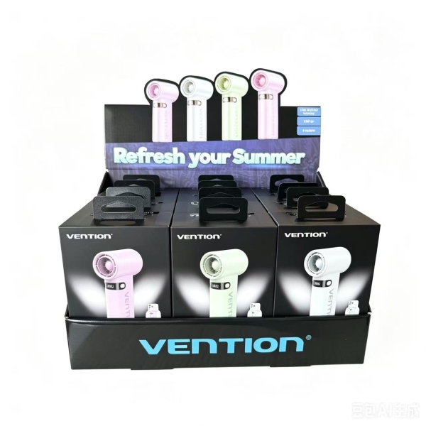 Vention PBE-PACK2 Pack 12 Ventiladores de Mano - Velocidad Maxima 17000RPM - Nivel Regulable de 1 a 100 - Bateria de 3000mAh - Pantalla LED - Conexion USB-C - Ligero y Compacto - Color Verde Vention PBE-PACK2 Pack 12 Ventiladores de Mano - Velocidad Maxima 17000RPM - Nivel Regulable de 1 a 100 - Bateria de 3000mAh - Pantalla LED - Conexion USB-C - Ligero y Compacto - Color Verde