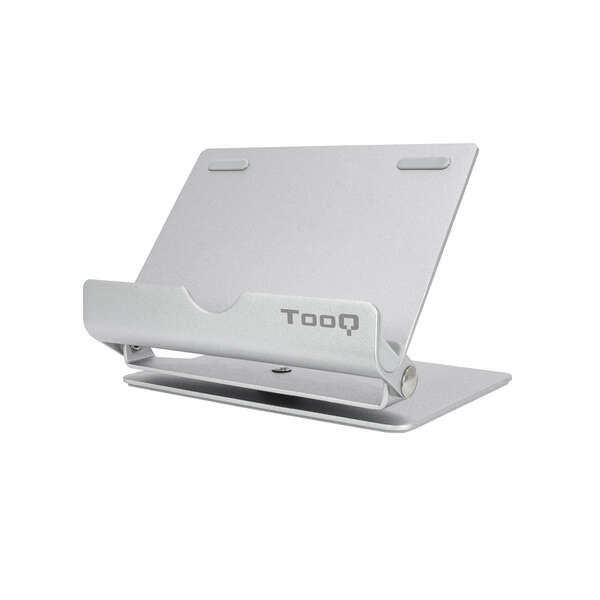 Tooq Soporte de Sobremesa para Tablet hasta 10\" - Inclinable y Giratorio - Base Antideslizante - Color Plata