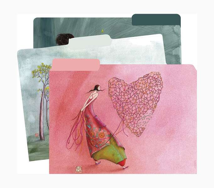 Pictura Gaëlle Boissonnard Carpeta con Pestañas - 30x24cm - Acabado en Barniz de Relieve UV - Laminado Mate Suave - Impresion a Todo Color - Papel Certificado FSC