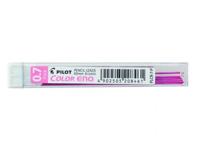 Pilot Pack de 6 Minas para Portaminas Color Eno H-197 0.7mm - Minas Color Rosa
