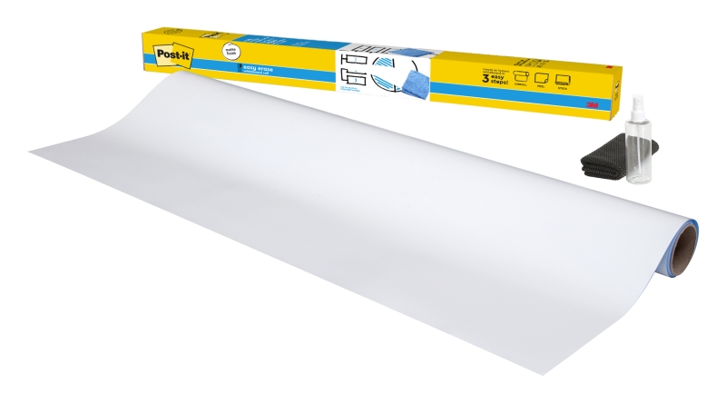 Post-It Easy Erase Pizarra Adhesiva - Forma Rectangular - 60.9Cmx91.4cm - Color Blanco