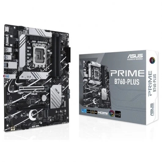 Asus Prime B760-Plus Placa Base Intel 1700 - HDMI, VGA, PCIe 5.0, M2, 4x Sata III, USB 2.0, 3.2, RJ-45, DisplayPort