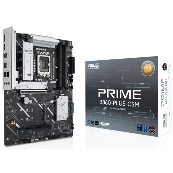 Asus Prime B860-A-PLUS-CSM Placa Base LGA 1851 - 4x DDR5, 3x M2, 4x Sata III, PCIe 4.0, USB 2.0, 3.2, USB-C, RJ-45, HDMI, DisplayPort - Factor de Forma ATX