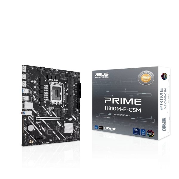 Asus Prime H810M-E-CSM Placa Base Intel 1851 2x DDR5, 2x M2, 4x Sata III, PCIe, 4.0, USB 2.0, 3.2, RJ-45, HDMI, DisplayPort, MicroATX Asus Prime H810M-E-CSM Placa Base Intel 1851 2x DDR5, 2x M2, 4x Sata III, PCIe, 4.0, USB 2.0, 3.2, RJ-45, HDMI, DisplayPort, MicroATX