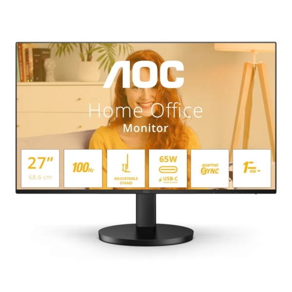AOC B3 Monitor 27\" LED IPS FullHD 1080p 100Hz - Respuesta 1ms - Angulo de Vision 178° - Altavoces Incorporados - USB-C, HDMI, Audio - Montaje VESA 100x100 AOC B3 Monitor 27\" LED IPS FullHD 1080p 100Hz - Respuesta 1ms - Angulo de Vision 178° - Altavoces Incorporados - USB-C, HDMI, Audio - Montaje VESA 100x100