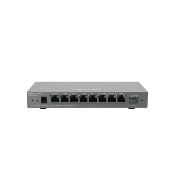 Ruijie RG-EG209GS Router de Sobremesa - 9 Puertos - Ethernet - SFP - Velocidad hasta 600Mbps - Capacidad hasta 200 Usuarios - Gestion en la Nube - Color Gris Ruijie RG-EG209GS Router de Sobremesa - 9 Puertos - Ethernet - SFP - Velocidad hasta 600Mbps - Capacidad hasta 200 Usuarios - Gestion en la Nube - Color Gris