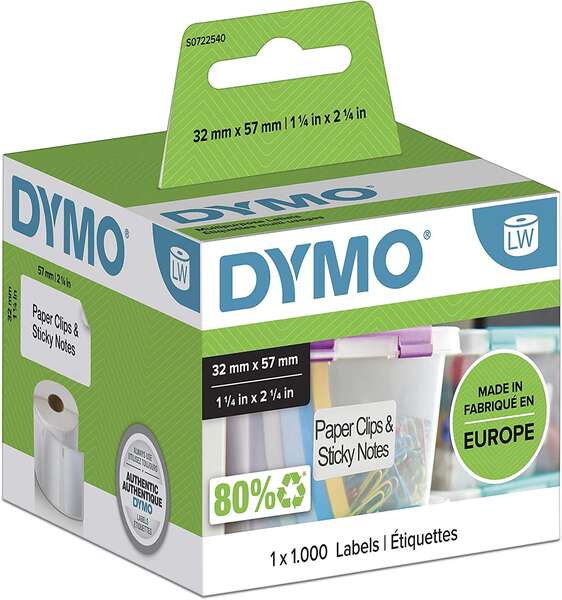 Dymo LW 11354 Etiquetas Originales Multiusos Autoadhesivas - 57x32mm - 1000 Unidades - S0722540 Dymo LW 11354 Etiquetas Originales Multiusos Autoadhesivas - 57x32mm - 1000 Unidades - S0722540