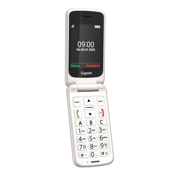 Gigaset GL595 Telefono Movil para Mayores Pantalla 2.8\" -Tipo Concha - IP44 - Base de Carga - Color Blanco