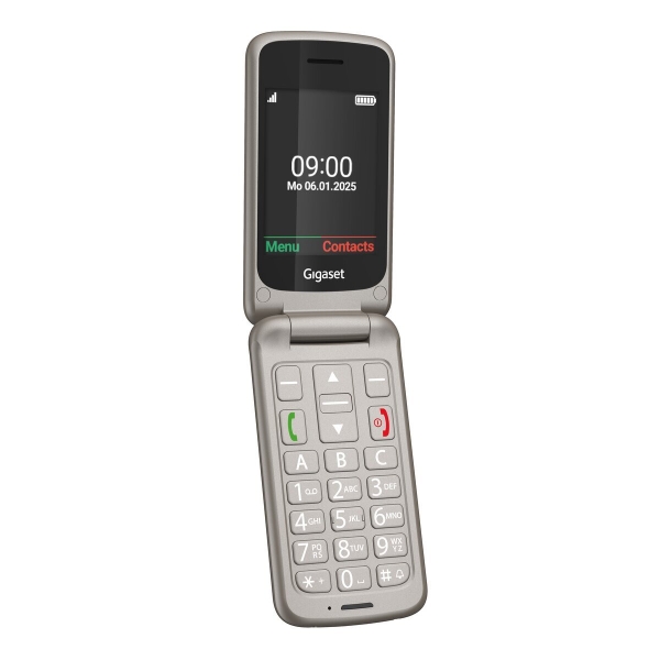 Gigaset GL595 Telefono Movil para Mayores Pantalla 2.8\" -Tipo Concha - IP44 - Base de Carga - Color Gris