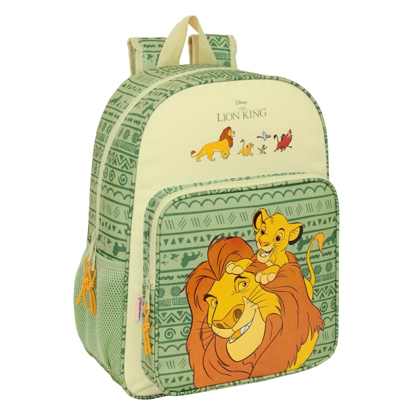 Safta El Rey Leon \"Mufasa\" Mochila - Adaptable a Carro - Asa de Mano - 33x42x14cm - Color Verde