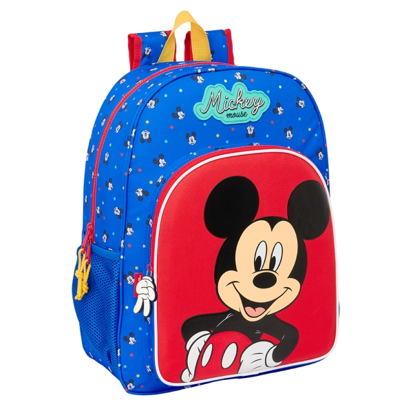 Safta Mickey Mouse \"Good Day\" Mochila - Adaptable a Carro - Asa de Mano - 33x42x14cm - Color Azul