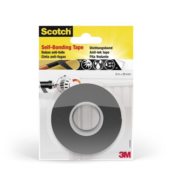 Scotch Cinta Autosellante - Silicona Autofusible - 25mm x 3m - Color Negro Scotch Cinta Autosellante - Silicona Autofusible - 25mm x 3m - Color Negro