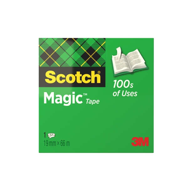 Scotch Magic Cinta Adhesiva Invisible - 19mm x 66m - Color Transparente