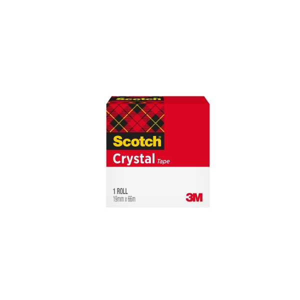 Scotch Crystal Cinta Adhesiva - 19mm x 66m - Color Transparente