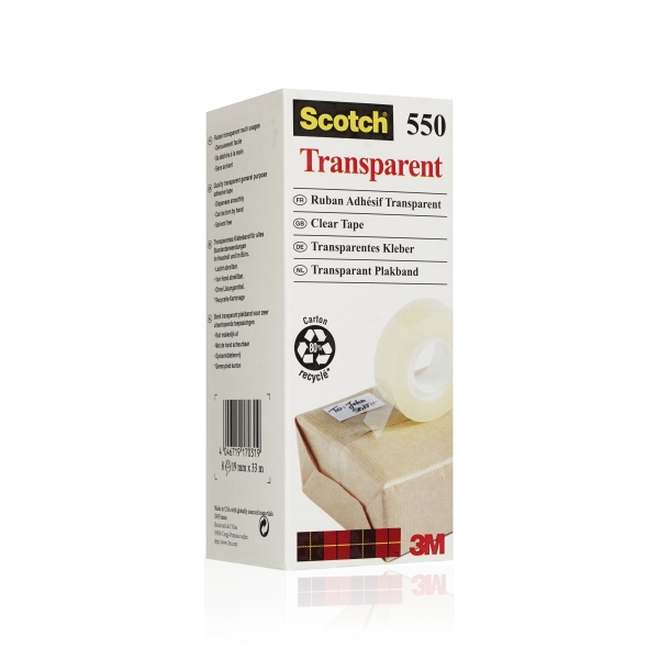 Scotch Pack de 8 Cintas Adhesivas - 19mm x 33m - Color Transparente