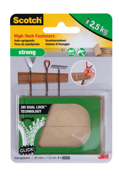 Scotch Extreme Cierres Adhesivos Reposicionables - 25mm x 75mm - Soporta hasta 2.5kg - Color Transparente Scotch Extreme Cierres Adhesivos Reposicionables - 25mm x 75mm - Soporta hasta 2.5kg - Color Transparente