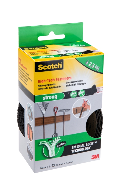 Scotch Pack de 2 Cierres Adhesivos Reposicionables - 25mm x 1.2m - Color Negro Scotch Pack de 2 Cierres Adhesivos Reposicionables - 25mm x 1.2m - Color Negro