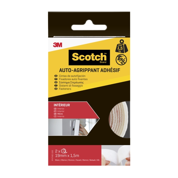 Scotch Cierres Adhesivos Reposicionables - 19mm x 1.5m - Uso en Interior - Color Transparente Scotch Cierres Adhesivos Reposicionables - 19mm x 1.5m - Uso en Interior - Color Transparente