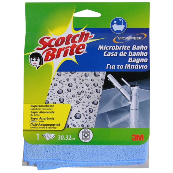 Scotch-Brite Bayeta de Microfibra para Aseo - 300x320mm - Color Azul