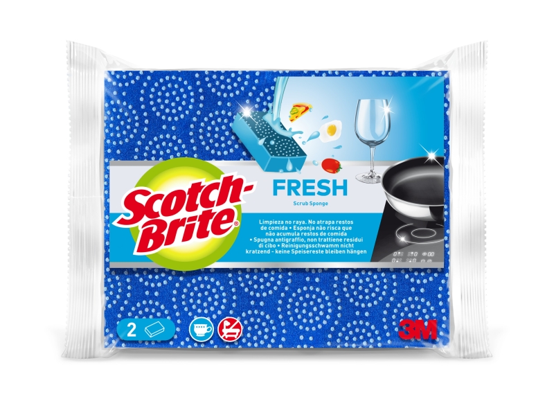 Scotch-Brite Fresh Pack de 2 Estropajos de Cocina - No Raya - Color Azul Scotch-Brite Fresh Pack de 2 Estropajos de Cocina - No Raya - Color Azul