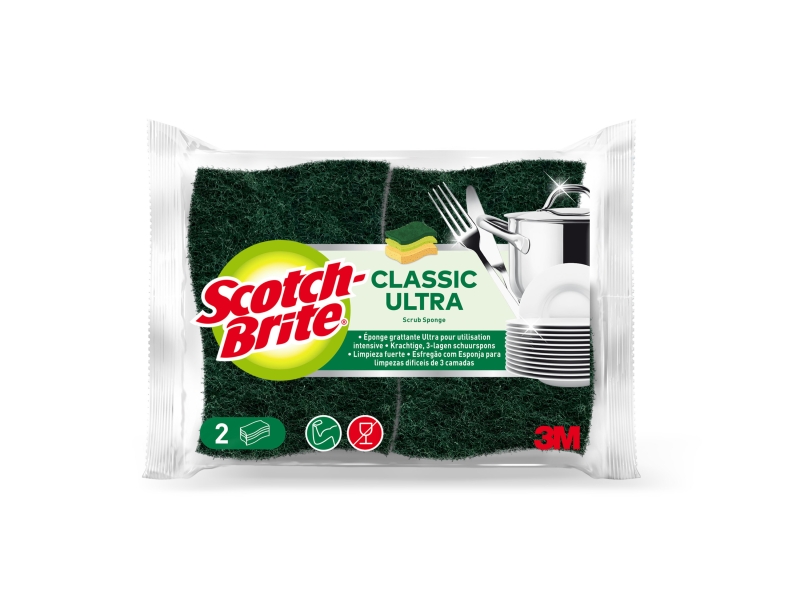 Scotch-Brite Classic Pack de 2 Estropajos de Cocina Ultra - Color Verde Oscuro Scotch-Brite Classic Pack de 2 Estropajos de Cocina Ultra - Color Verde Oscuro