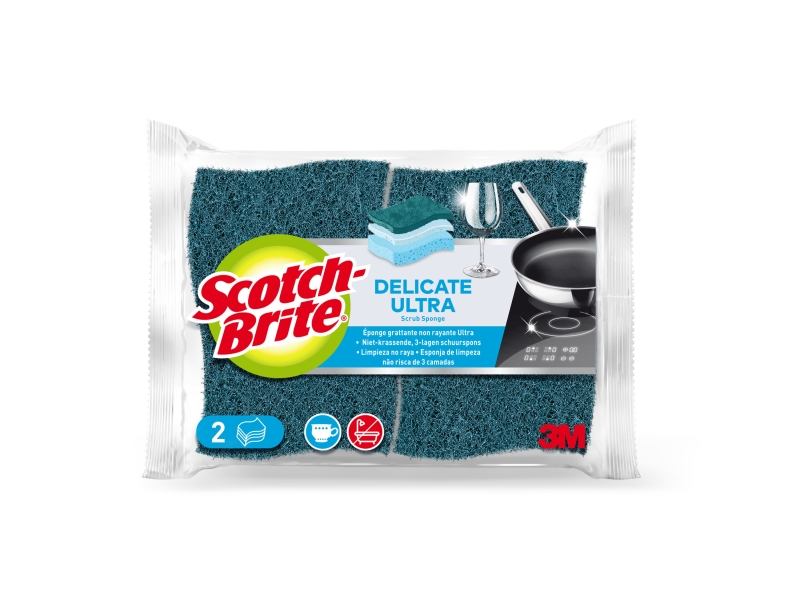Scotch-Brite Pack de 2 Estropajos de Cocina - No Raya - Color Verde Oscuro Scotch-Brite Pack de 2 Estropajos de Cocina - No Raya - Color Verde Oscuro