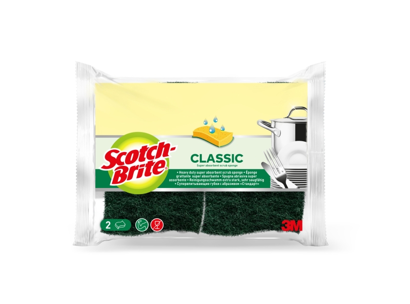 Scotch-Brite Classic Pack de 2 Estropajos de Cocina - Celulosa - Color Verde Oscuro Scotch-Brite Classic Pack de 2 Estropajos de Cocina - Celulosa - Color Verde Oscuro