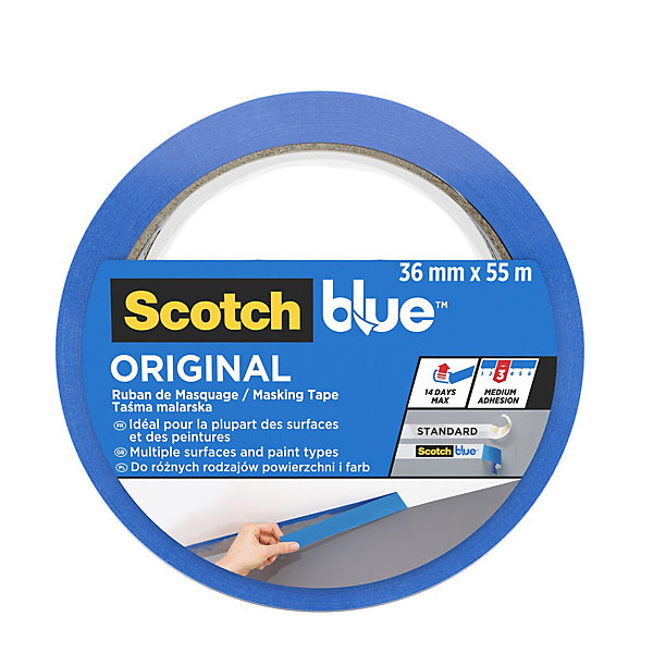 Scotchblue Expositor Dispensador de 32 Rollos de Cinta de Enmascarar - 36mm x 55m - Multisuperficie - Color Azul Scotchblue Expositor Dispensador de 32 Rollos de Cinta de Enmascarar - 36mm x 55m - Multisuperficie - Color Azul