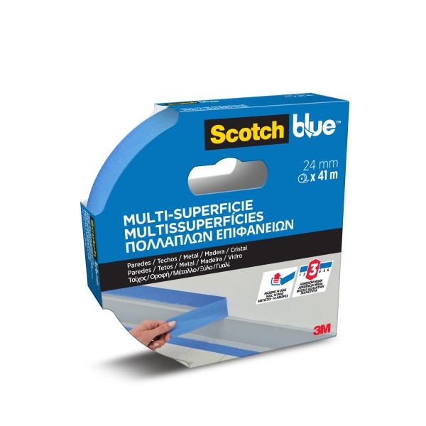 Scotchblue Cinta de Enmascarar - 24mm x 41m - 100% PEFC - Multisuperficie - Color Azul Scotchblue Cinta de Enmascarar - 24mm x 41m - 100% PEFC - Multisuperficie - Color Azul