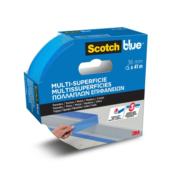 Scotchblue Cinta de Enmascarar - 36mm x 41m - 100% PEFC - Multisuperficie - Color Azul Scotchblue Cinta de Enmascarar - 36mm x 41m - 100% PEFC - Multisuperficie - Color Azul