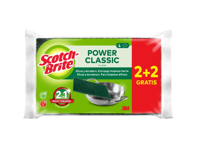 Scotch-Brite Classic Pack de 4 Estropajos de Cocina - Promocion 2 + 2 Gratis - Color Verde Oscuro Scotch-Brite Classic Pack de 4 Estropajos de Cocina - Promocion 2 + 2 Gratis - Color Verde Oscuro