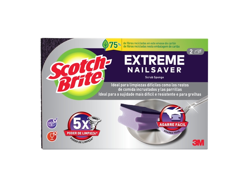 Scotch-Brite Extreme Pack de 2 Estropajos de Cocina - Proteccion para los Dedos - Color Morado Scotch-Brite Extreme Pack de 2 Estropajos de Cocina - Proteccion para los Dedos - Color Morado