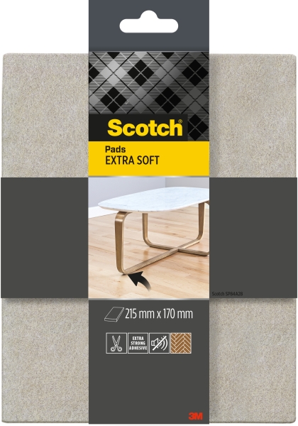 Scotch Almohadilla de Fieltro Adhesiva - Extra Suaves - 215 x 170mm - Color Gris Scotch Almohadilla de Fieltro Adhesiva - Extra Suaves - 215 x 170mm - Color Gris