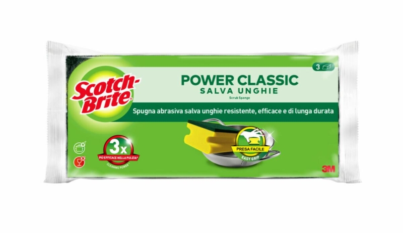 Scotch-Brite Classic Pack de 3 Estropajos de Cocina - Proteccion para los Dedos - Color Amarillo Scotch-Brite Classic Pack de 3 Estropajos de Cocina - Proteccion para los Dedos - Color Amarillo