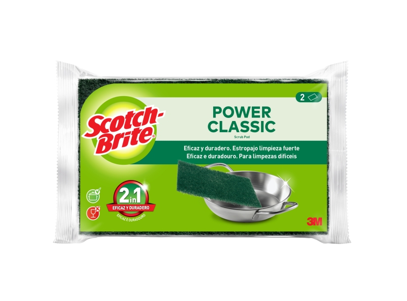 Scotch-Brite Classic Pack de 2 Estropajos de Cocina - Color Verde Oscuro Scotch-Brite Classic Pack de 2 Estropajos de Cocina - Color Verde Oscuro